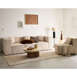 Arty - module d'assise sans accoudoirs motif graphique en tissu - gris / orange