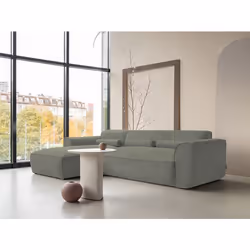 Felix - canapé modulable dangle gauche 4 places en tissu texturé - Vert