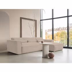 Felix - canapé modulable dangle droit 4 places en tissu texturé - Taupe