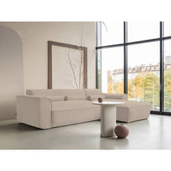 Felix - canapé modulable dangle droit 4 places en tissu texturé - Taupe