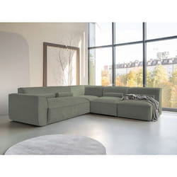 Felix - canapé modulable dangle droit 5 places en tissu texturé - Vert