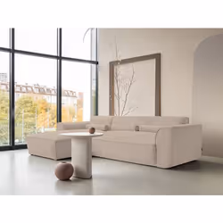 Felix - canapé modulable dangle gauche 4 places en tissu texturé - Taupe