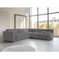 Felix - canapé modulable d'angle droit 5 places en tissu texturé