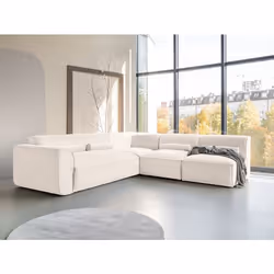 Felix - canapé modulable d'angle droit 5 places en tissu texturé