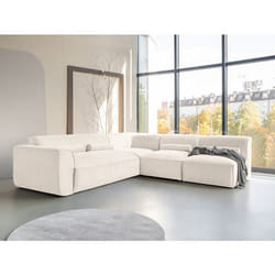 Felix - canapé modulable d'angle droit 5 places en tissu texturé