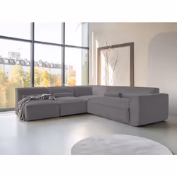 Felix - canapé modulable d'angle gauche 5 places en tissu texturé