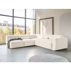 Felix - canapé modulable d'angle gauche 5 places en tissu texturé