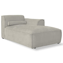 Felix - module dassise méridienne droit en tissu texturé - Gris clair