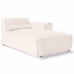 Felix - module dassise méridienne droit en tissu texturé - Beige