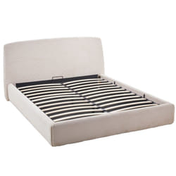Juliette - lit coffre - 160x200 cm - en velours côtelé - beige