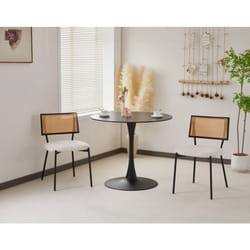 Luciano - lot de 2 chaises - en tissu bouclette - beige