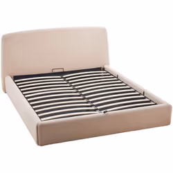 Juliette - lit coffre - 160x200 cm - en tissu bouclette