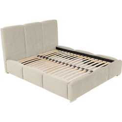 Noa - lit coffre - 180x200 cm - en velours - sommier inclus - beige