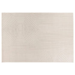 Rio - tapis rectangulaire motif abstrait - intérieur et extérieur - blanc