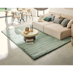 Lisa Design - Joy - tapis rectangulaire - fausse fourrure - vert sauge