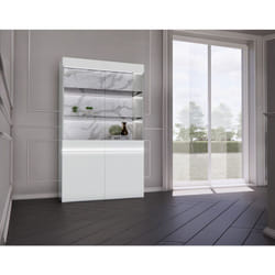 Amaury - vitrine - blanc - fond effet marbre - 115x185 cm