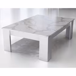 Amaury - table basse - blanc - plateau effet marbre - 126 cm