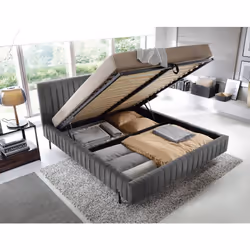Flavio - lit coffre - 180x200 cm - sommier inclus - en velours