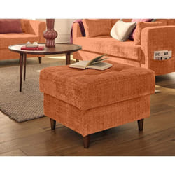 Anna - pouf en velours texturé - pieds en bois