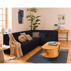 Ellie - canapé modulable d'angle réversible 4 places en velours texturé