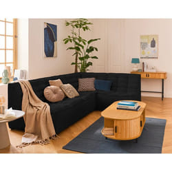 Ellie - canapé modulable d'angle réversible 4 places en velours texturé