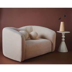 Charles - canapé droit 2 places en velours texturé - beige