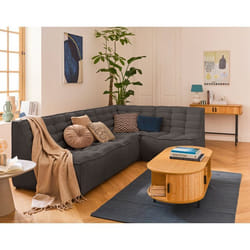 Ellie - canapé modulable d'angle réversible 4 places en velours texturé
