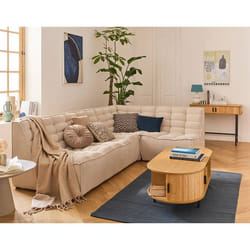Ellie - canapé modulable d'angle réversible 4 places en velours texturé