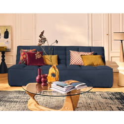 Ellie - module d'assise sans accoudoir 3 places en velours texturé