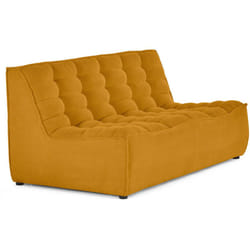 Ellie - module d'assise sans accoudoir 2 places en velours texturé - jaune
