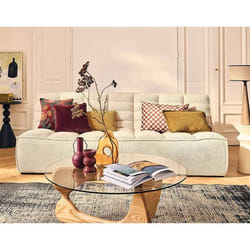 Ellie - module d'assise sans accoudoir 3 places en velours texturé