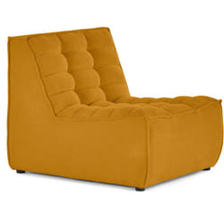 Ellie - module d'assise sans accoudoir en velours texturé - jaune