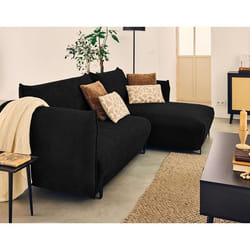 Gianni - canapé d'angle droit 4 places convertible avec coffre en tissu