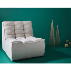 Ellie - module d'assise sans accoudoir en velours texturé - beige