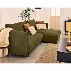 Gianni - canapé d'angle droit 4 places convertible avec coffre en tissu