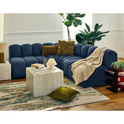 Debbie - canapé modulable d'angle réversible 4 places sans accoudoirs en tissu texturé