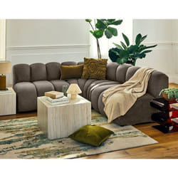 Debbie - canapé modulable d'angle réversible 4 places sans accoudoirs en tissu texturé