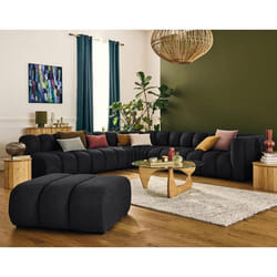 Debbie - canapé modulable d'angle gauche 5 places en tissu texturé