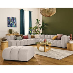Debbie - canapé modulable d'angle gauche 5 places en tissu texturé