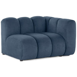 Debbie - module d'assise droit en tissu texturé - bleu
