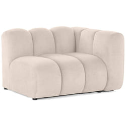 Debbie - module d'assise droit en tissu texturé - beige