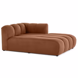 Debbie - module d'assise méridienne droit en tissu texturé