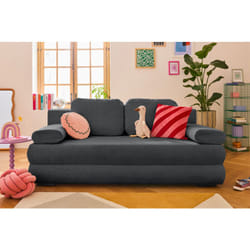 Nora - canapé 3 places convertible avec coffre en tissu texturé