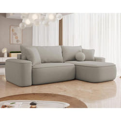 Enma - Canapé d'angle réversible 4 places convertible avec coffre en tissu texturé