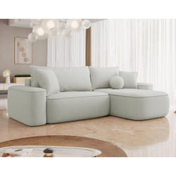 Enma - Canapé d'angle réversible 4 places convertible avec coffre en tissu texturé