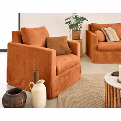 Serena - fauteuil déhoussable en velours texturé