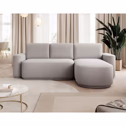Sam - canapé d'angle droit 4 places convertible avec coffre en tissu