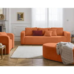 Miro - canapé droit 3 places - convertible avec coffre - en velours texturé