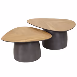 Hoani - lot de 2 tables basses - bois et métal - 90 et 75 cm