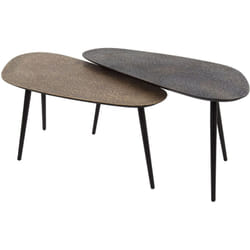 Lisa Design - Kahoni - lot de 2 tables basses - doré et noir - 84 cm